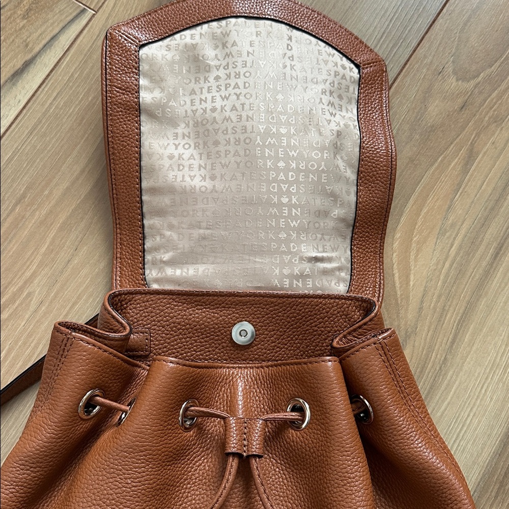 KATE SPADE BROWN LEATHER PURSE BACKPACK - Picture 2 of 5